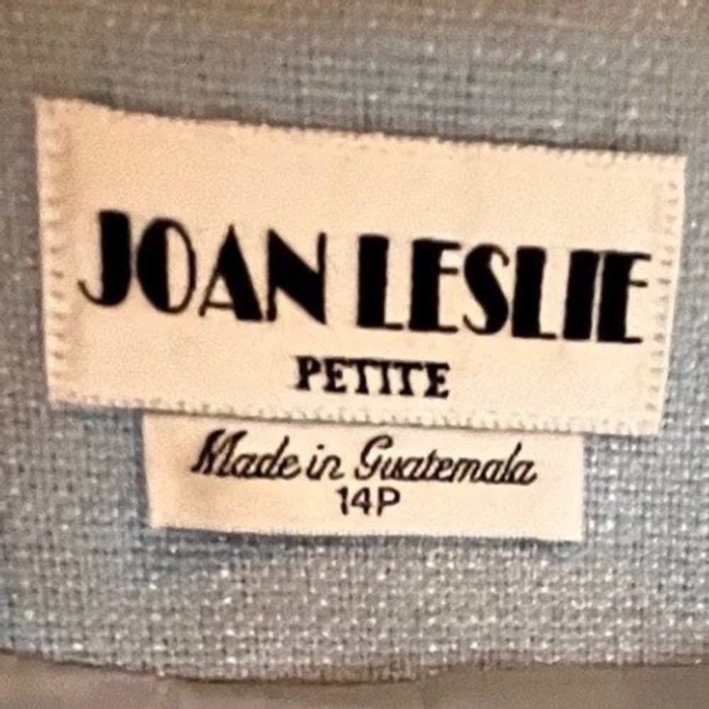 NWOT Joan Leslie Light Blue Short Sleeve Blazer Pants Suit Set Size 14-16 Petite - Picture 8 of 9